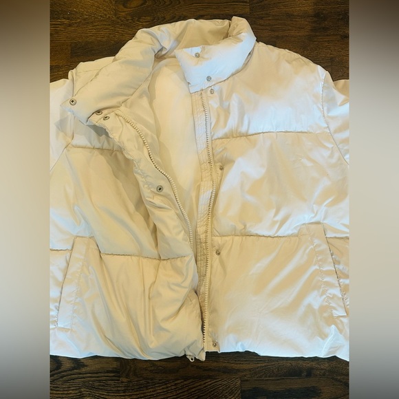 Old Navy Quilted Puffer Jacket Silver Gray Women's Plus Size Winter Coat XXL - Picture 6 of 11